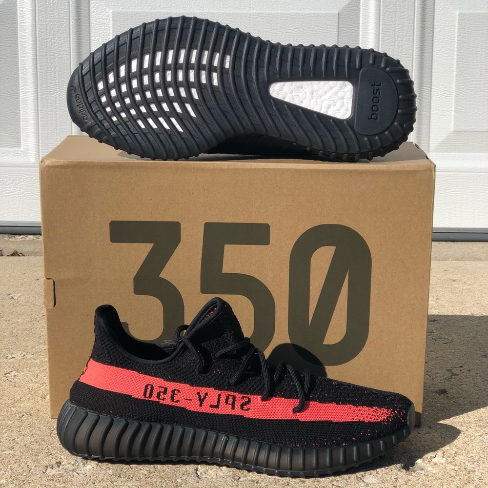 Adidas Yeezy Boost 350 Core Black/Red.  All sizes